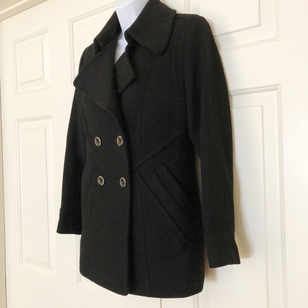 Trina Turk wool blend winter coat black size 0P - Picture 2 of 8